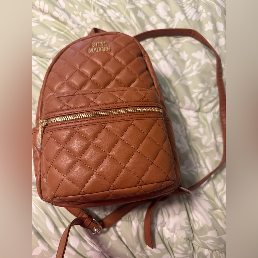 Steve Madden Tan Quilted Backpack